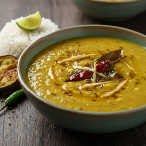 Delicious yellow moong dal with yellow mustard, perfect for healthy meals